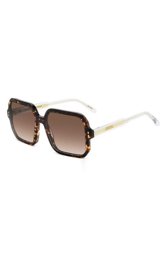 Shop Isabel Marant 57mm Gradient Square Sunglasses In Havana/ Brown Gradient