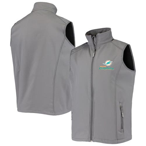 Men's Dunbrooke Charcoal Miami Dolphins Circle Archer Softshell Full-Zip Vest