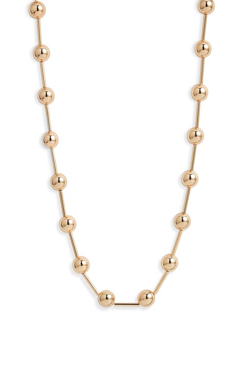 Celeste Bead Station Necklace in High Polish Gold