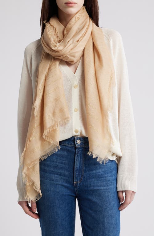 Shop Nordstrom Cashmere & Silk Metallic Eyelash Scarf In Tan Shore