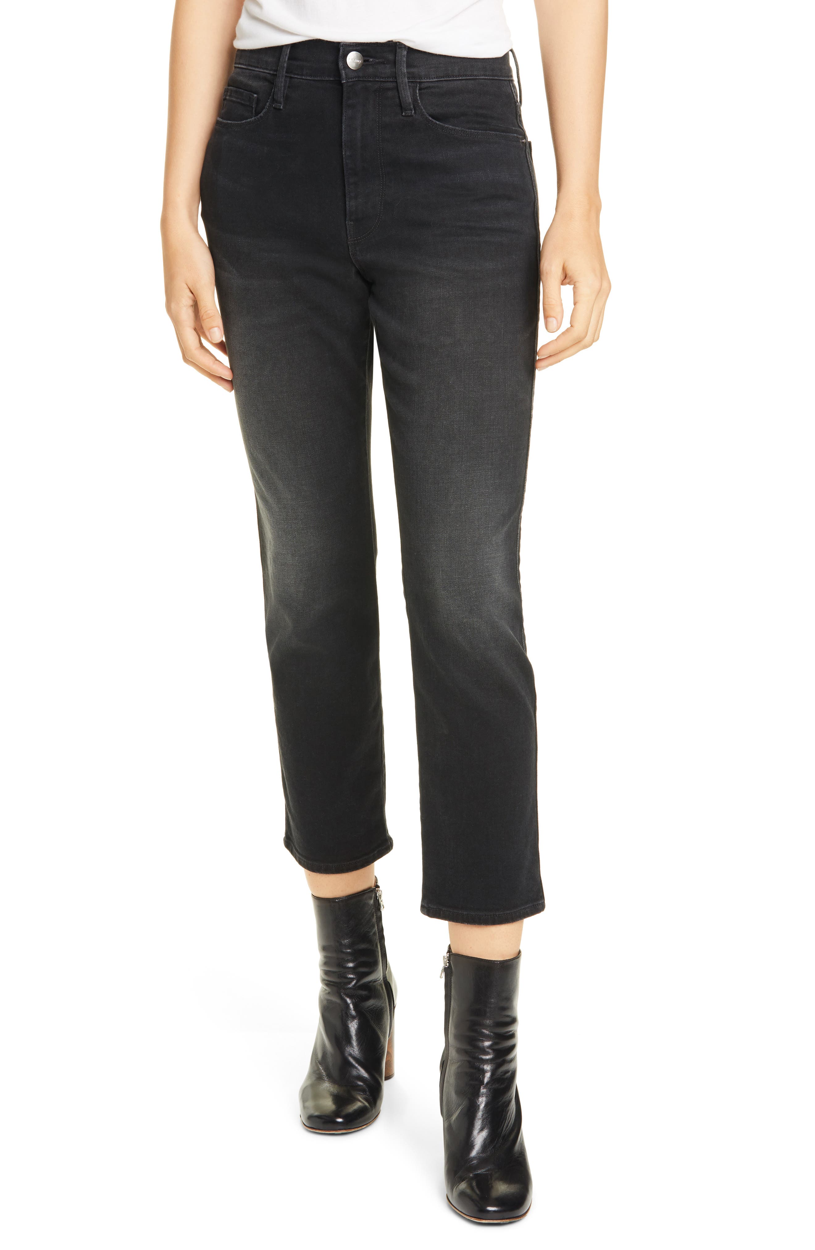 FRAME Le Pixie Sylvie High Waist Slender Straight Leg Jeans (Bellows