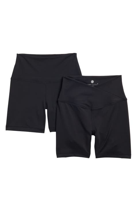 2-Pack Lux Crossover Front High Waist Bike Shorts