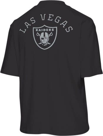 Women's Majestic Black Las Vegas Raiders Plus Size Logo V-Neck T