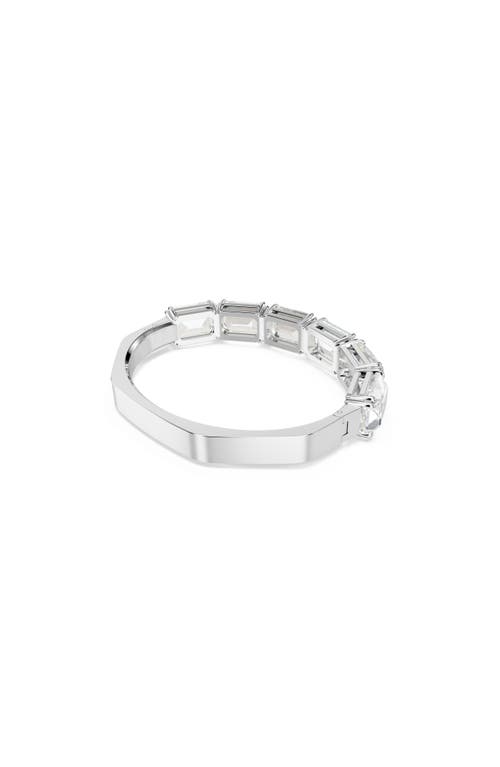 Shop Swarovski Millenia Octagon Crystal Bangle Bracelet In White/silver