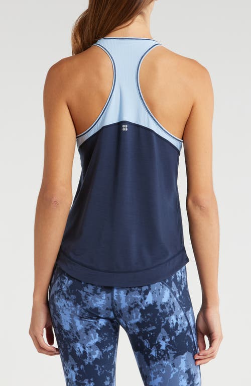 Shop Sweaty Betty Breath Easy Running Tank Top In Navy Blue