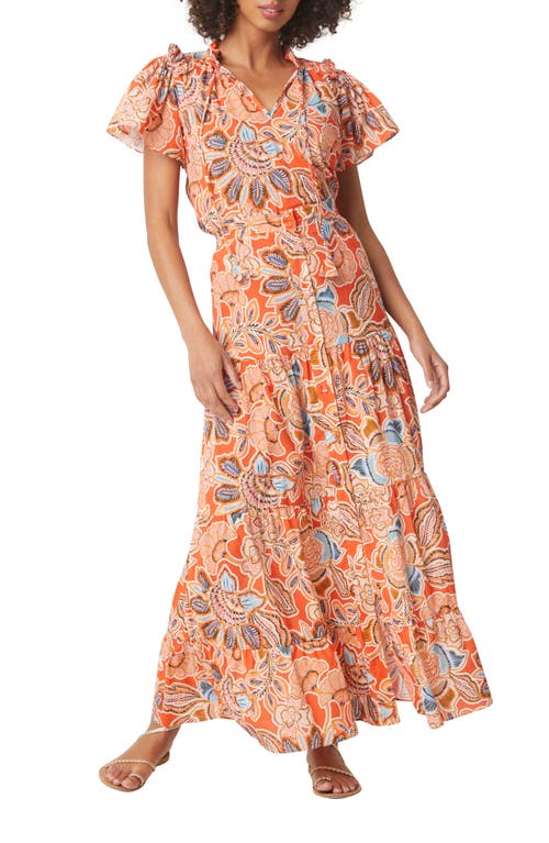 MISA Los Angeles Roopal Floral Maxi Dress in Tangerine Flora