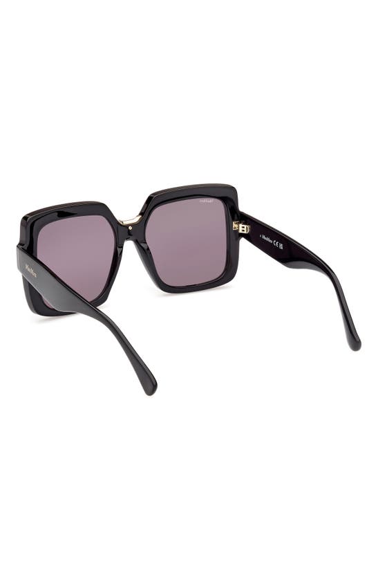 Shop Max Mara Ernest 56mm Square Sunglasses In Shiny Black / Smoke