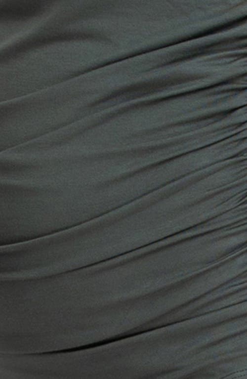 Pietro Brunelli Ruched Moc Neck Maternity T-shirt In Medium Green
