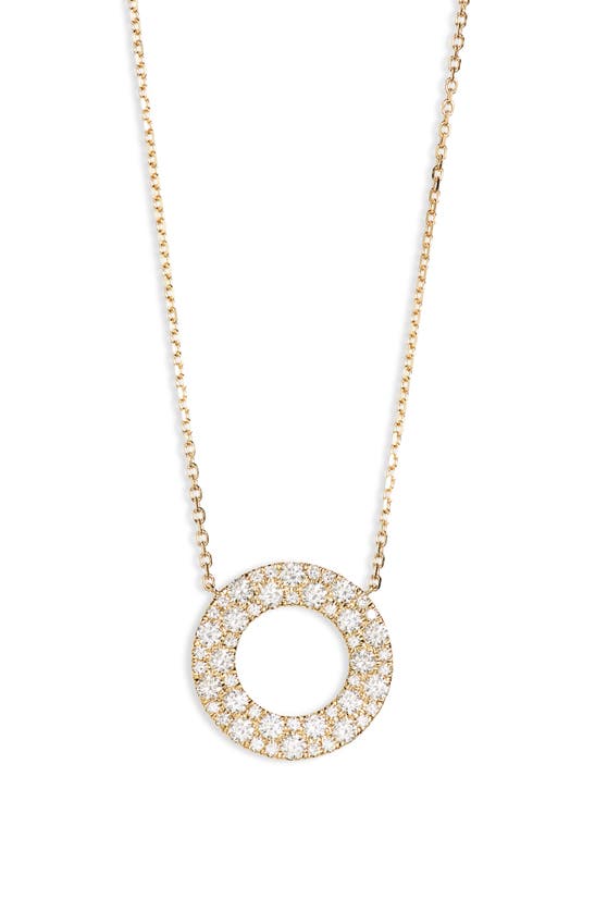 Shop Bony Levy Diamond Open Circle Pendant Necklace In 18k Yellow Gold