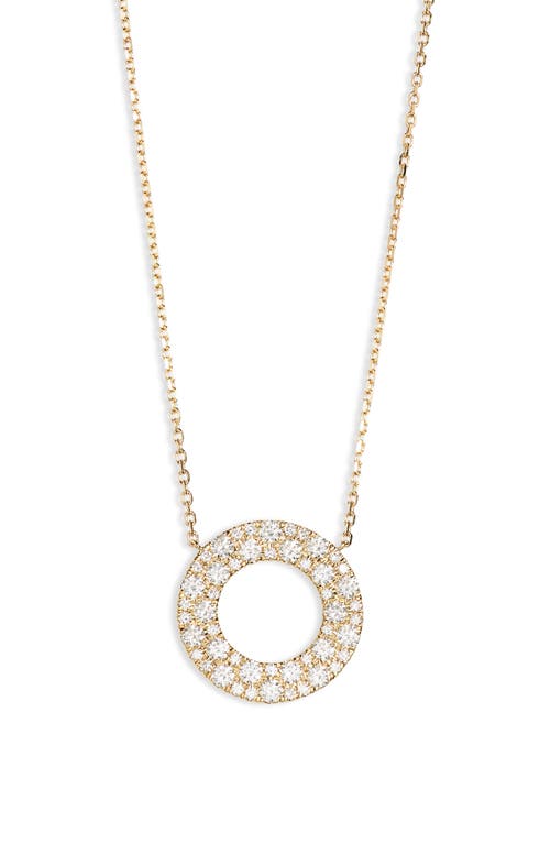 Diamond Open Circle Pendant Necklace in 18K Yellow Gold