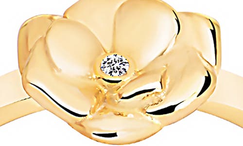 Gabi Rielle Rosebud Cz Adjustable Ring In Gold