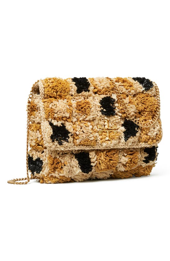 Tory Burch Mini Kira Raffia Rosette Crossbody Bag In Multi