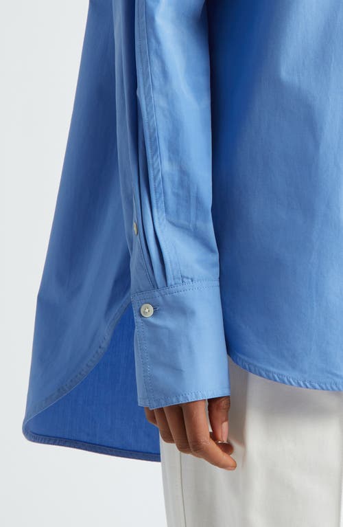 Shop Totême Toteme Oversize Organic Cotton Poplin Button-up Shirt In Cornflower