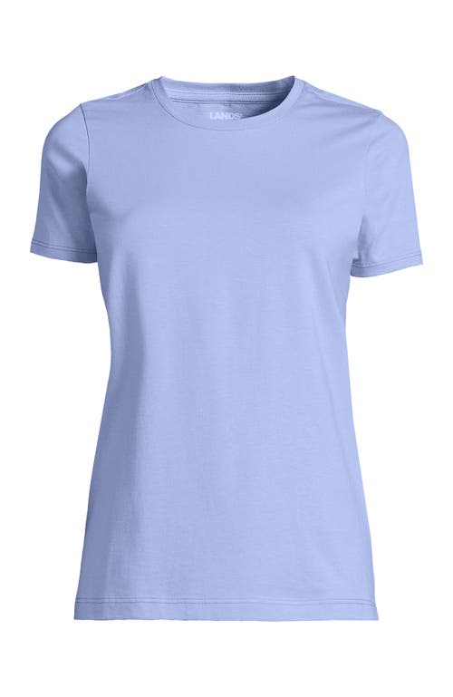 Shop Lands' End Relaxed Supima Cotton Crew Neck T-shirt In Light Cornflower