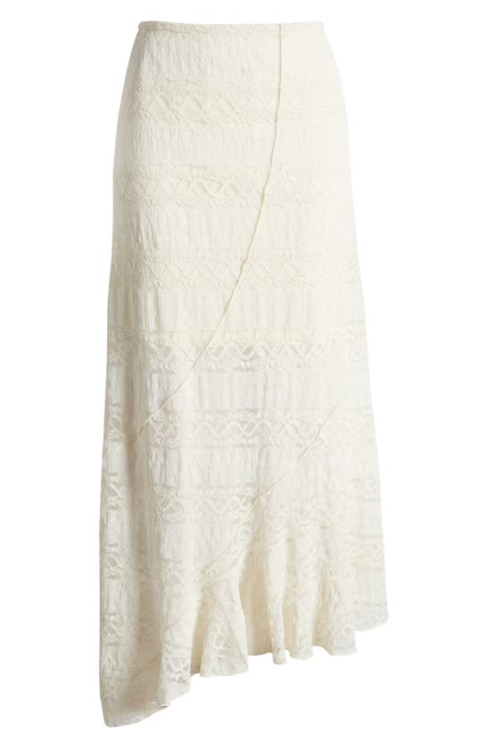 Bp. Asymmetric Lace Midi Skirt In Ivory Dove