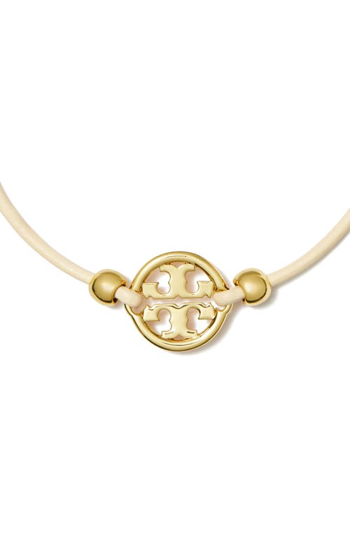 Shop Tory Burch Miller Logo Slider Bracelet In Tory Gold/ivory