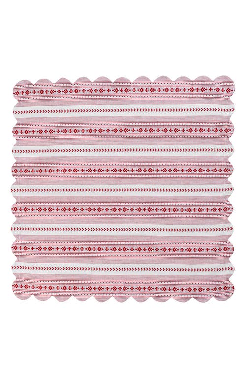 Shop Juliska Villa Stripe Set Of 4 Napkins In Red