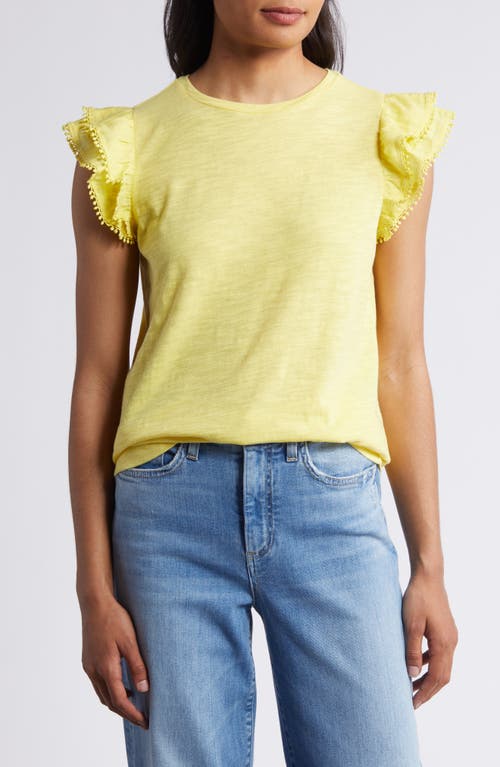 Caslonr Caslon(r) Ruffle Sleeve T-shirt In Yellow Glow