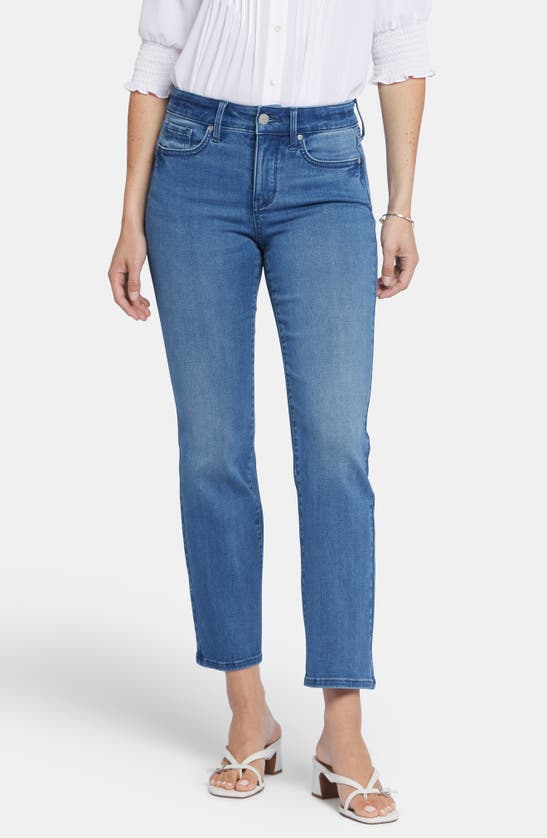 Shop Nydj Marilyn Straight Ankle Jeans In Blue Island