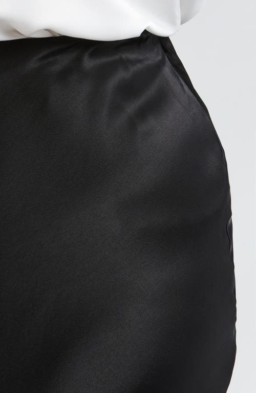 Shop Nordstrom Bias Cut Satin Skirt In Black