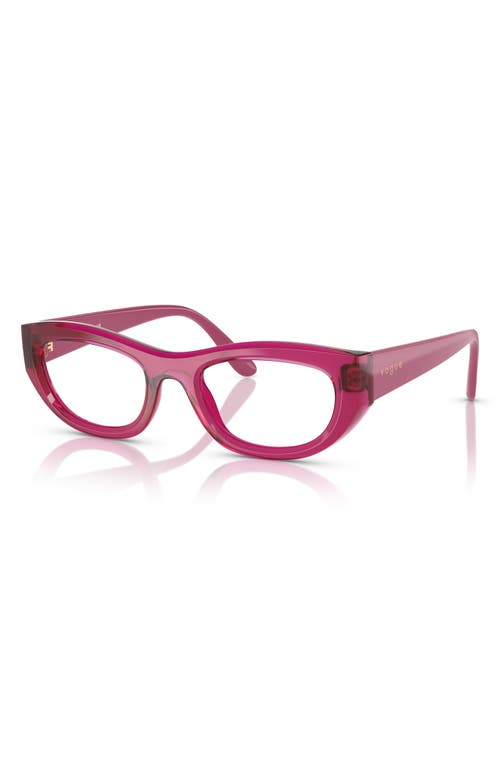 Vogue 49mm Oval Optical Glasses In Fuchsia