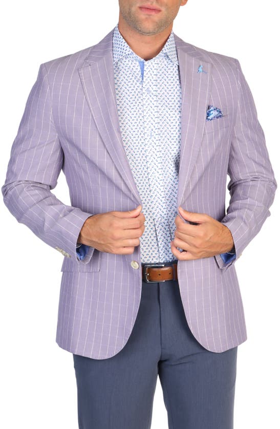 Tailorbyrd Mini Windowpane Sport Coat In Lilac