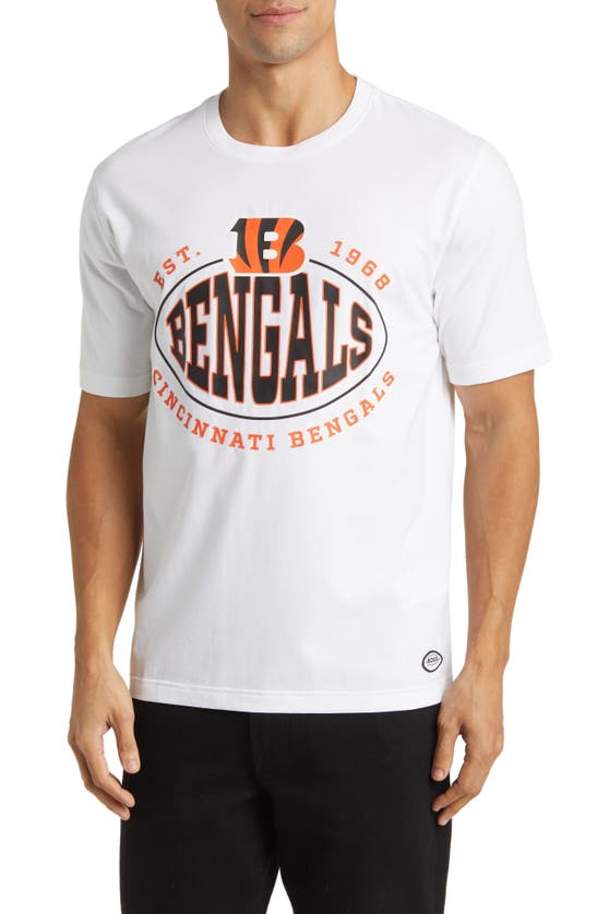 Shop Hugo Boss Boss X Nfl Stretch Cotton Graphic T-shirt In Cincinnati Bengals White