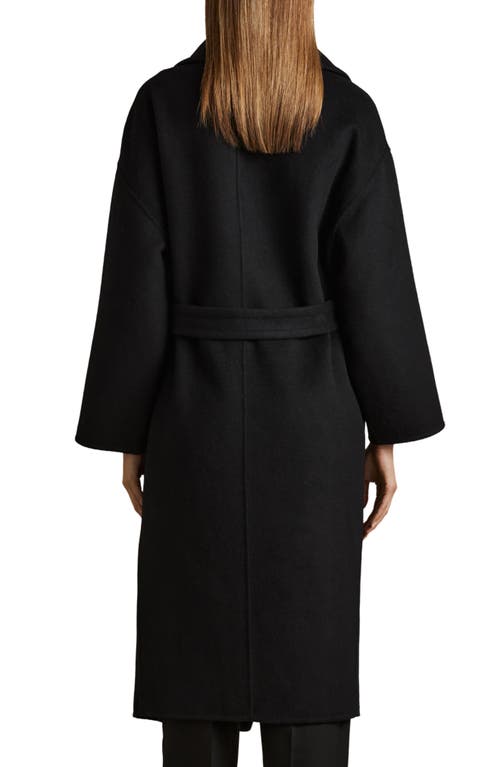 Shop Reiss Bridget Belted Wool Blend Coat In Black