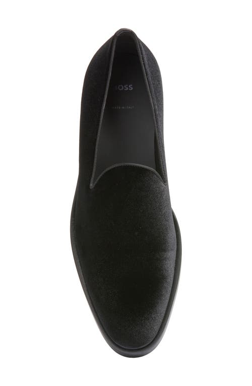 Shop Hugo Boss Boss Derrek Velvet Loafer In Black