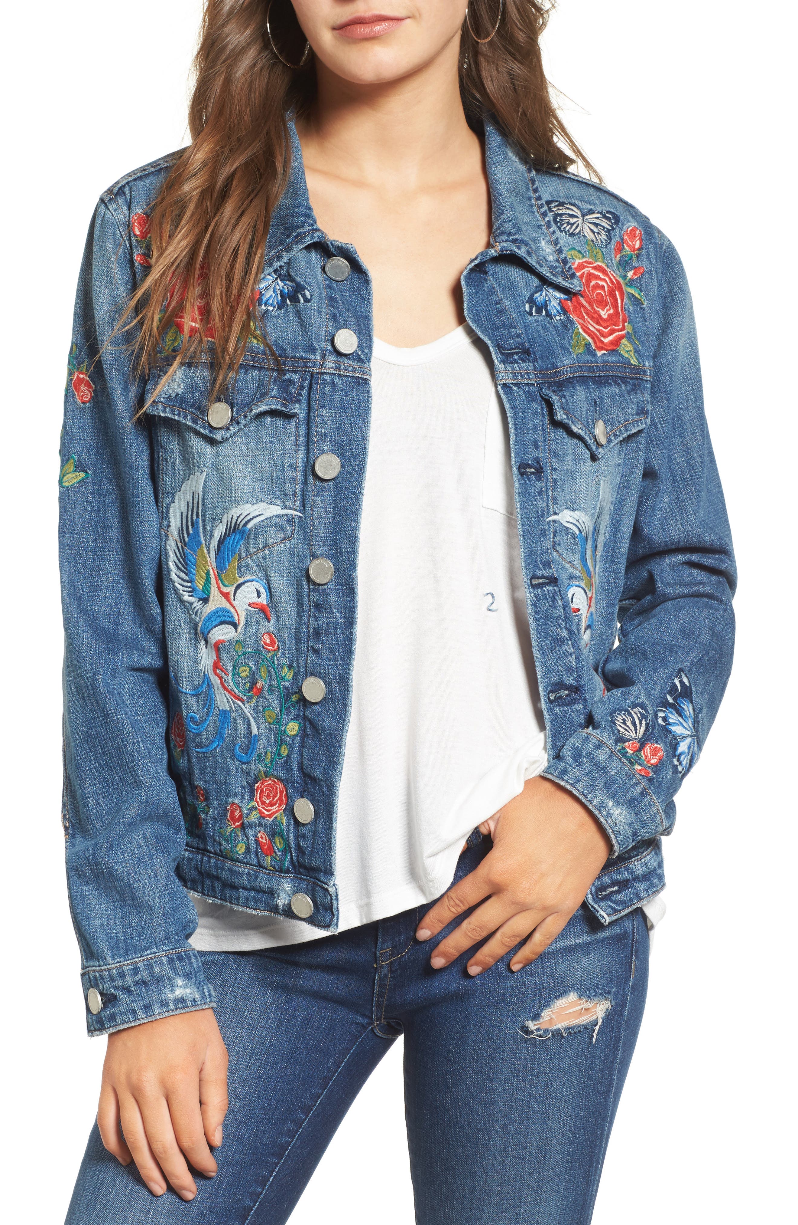 blanknyc embroidered denim jacket