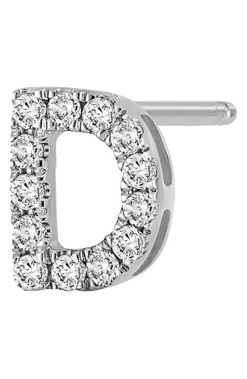 Bony Levy Single Initial Earring In White Gold/d