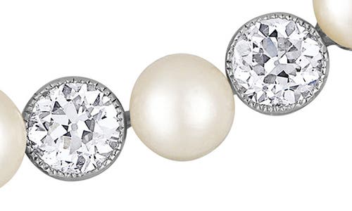Mindi Mond Reconceived Victorian Diamond & Pearl Necklace In Gold/platinum/diamond