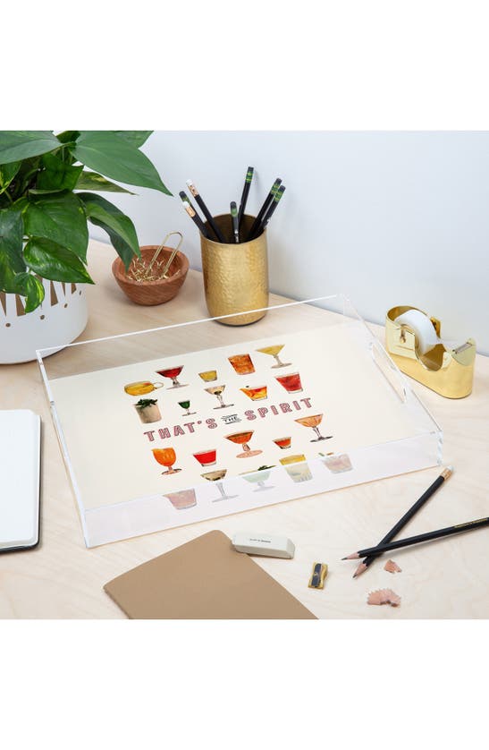 Deny Designs That's The Spirit Decorative Tray In Beige