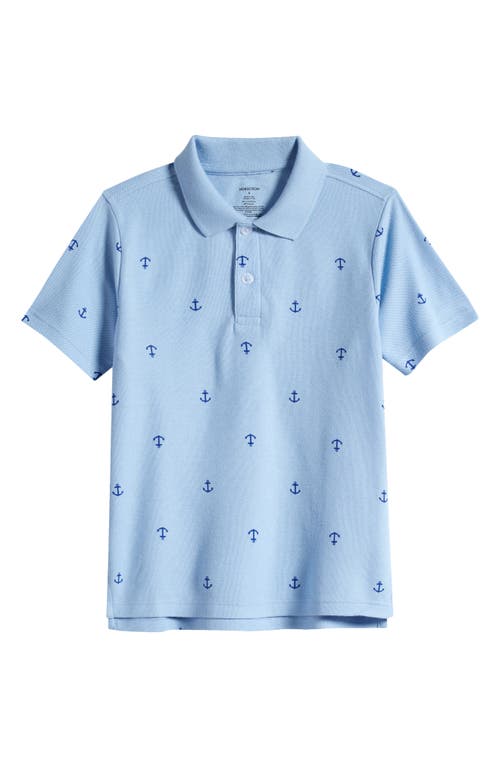 Nordstrom Kids' Print Polo In Blue Frozen Anchor
