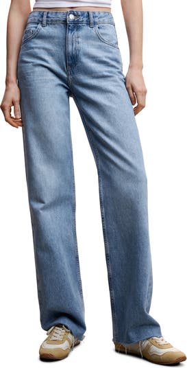 MANGO Hem Wide Leg Jeans | Nordstrom