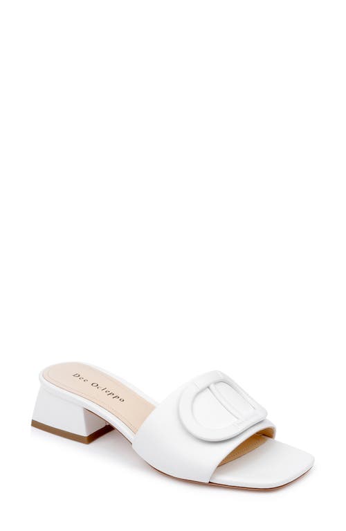 Dizzy Slide Sandal in White Leather