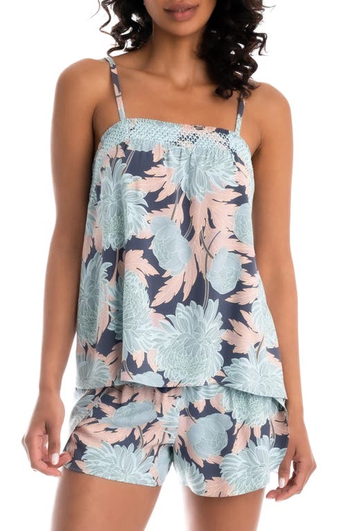Midnight Bakery Leucadia Floral Camisole Short Pajamas in Charcoal