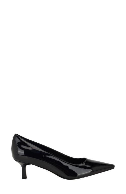 Calvin Klein Kierra Pointed Toe Pump In Black Patent