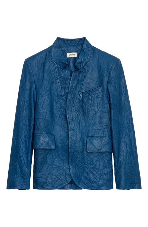 Shop Zadig & Voltaire Verys Crumpled Leather Jacket In Overseas