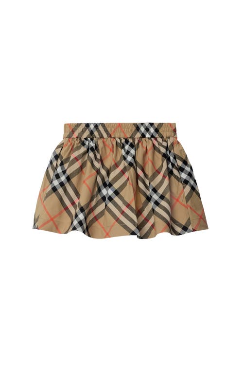 Burberry Nova Check Cotton Skirt In Sand