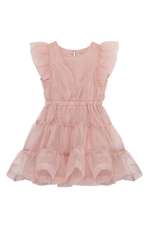 Habitual Kids Kids' Flutter Sleeve Tiered Organza Party Dress in Dark Pink at Nordstrom, Size 2T