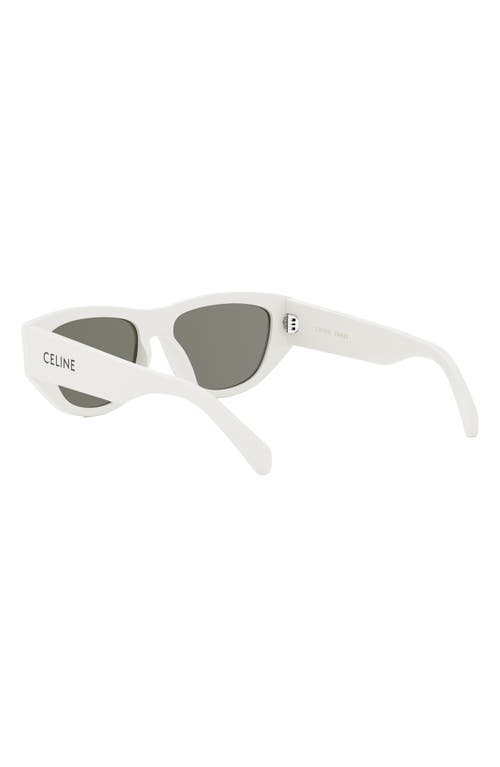 Shop Celine Monochroms 55mm Cat Eye Sunglasses In Ivory/smoke