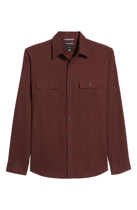 Shop Treasure & Bond Grindle Trim Fit Flannel Button-down Shirt In Burgundy Port Grindle