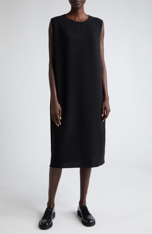 The Row Mirna Double Face Cady Shift Dress Black at Nordstrom,