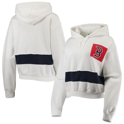 Milwaukee Brewers Refried Apparel Women's Cropped Pullover Hoodie -  White/Navy