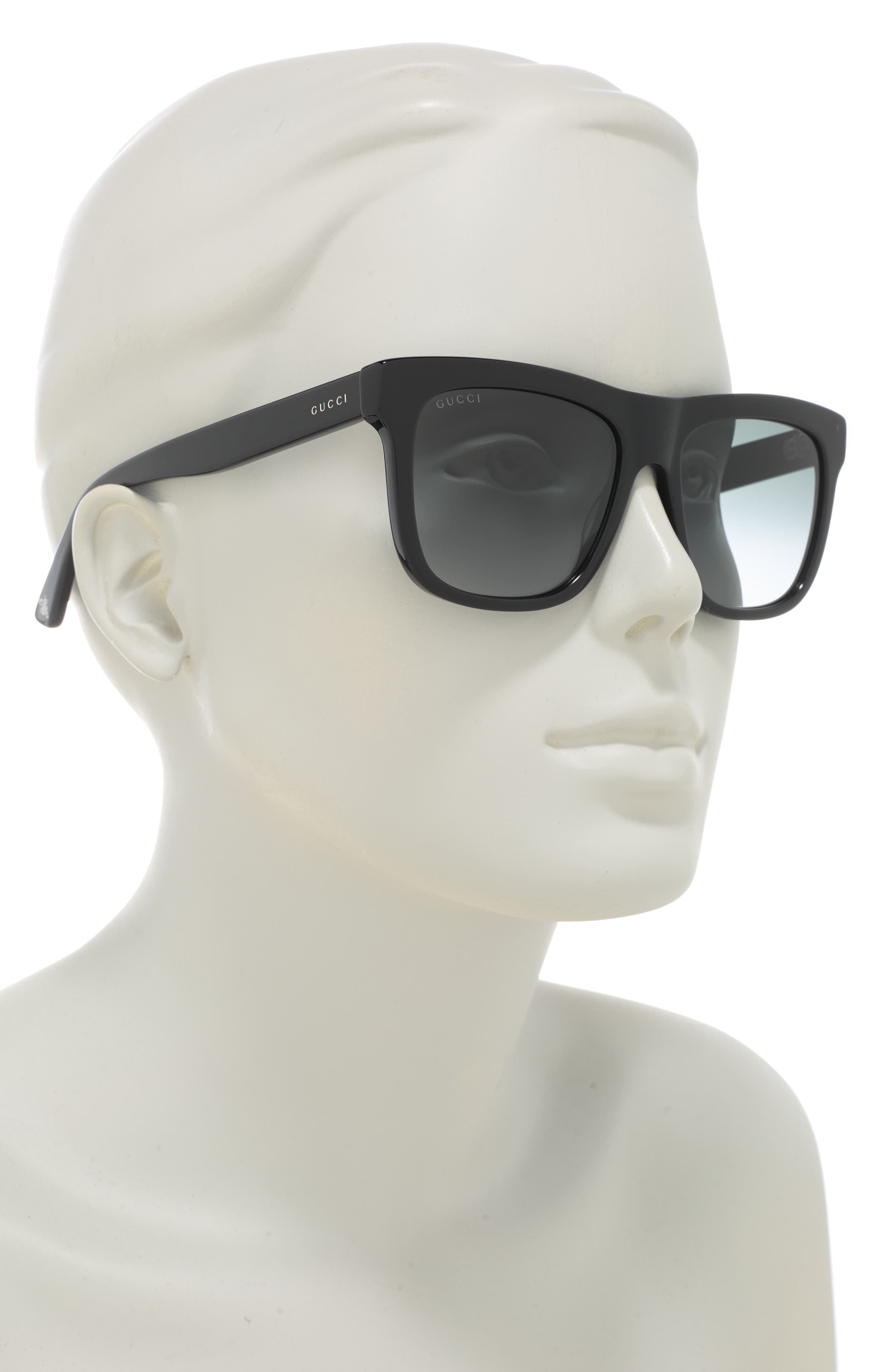 gucci 54mm square sunglasses black