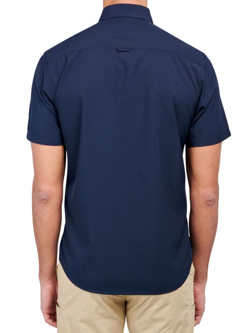 Brooklyn Brigade Solid 4-way Stretch Performance Shirt In Navy