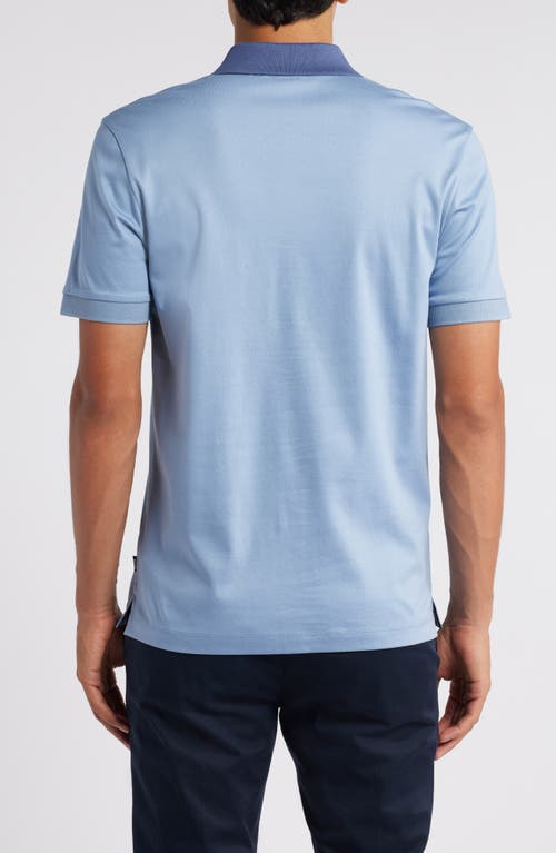 Shop Hugo Boss Boss Phillipson Slim Fit Polo In Open Blue