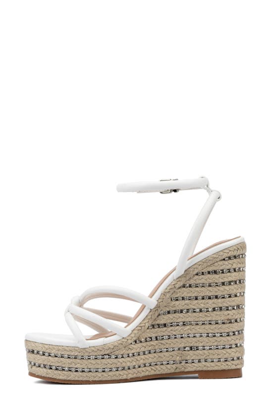 New York And Company Electra Platform Wedge Espadrille Sandal In White