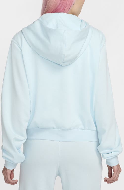 Shop Nike Sportswear Chill French Terry Full Zip Hooded Jacket In Glacier Blue/sail